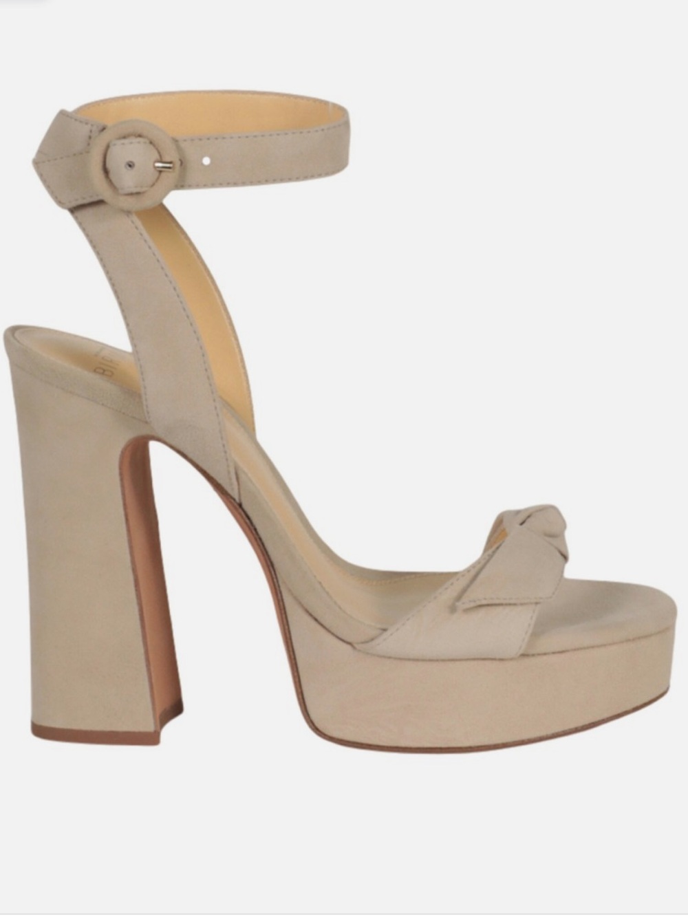 Alexandre Birman Women's Cream Platform Block Heel Sandals
